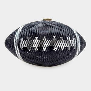Black / Silver Rhinestone Football Clutch …